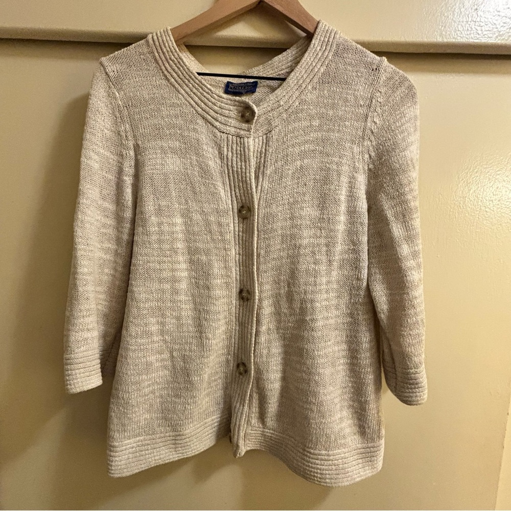Pendleton Women's Cream Button-Front Knit Cardiga… - image 1